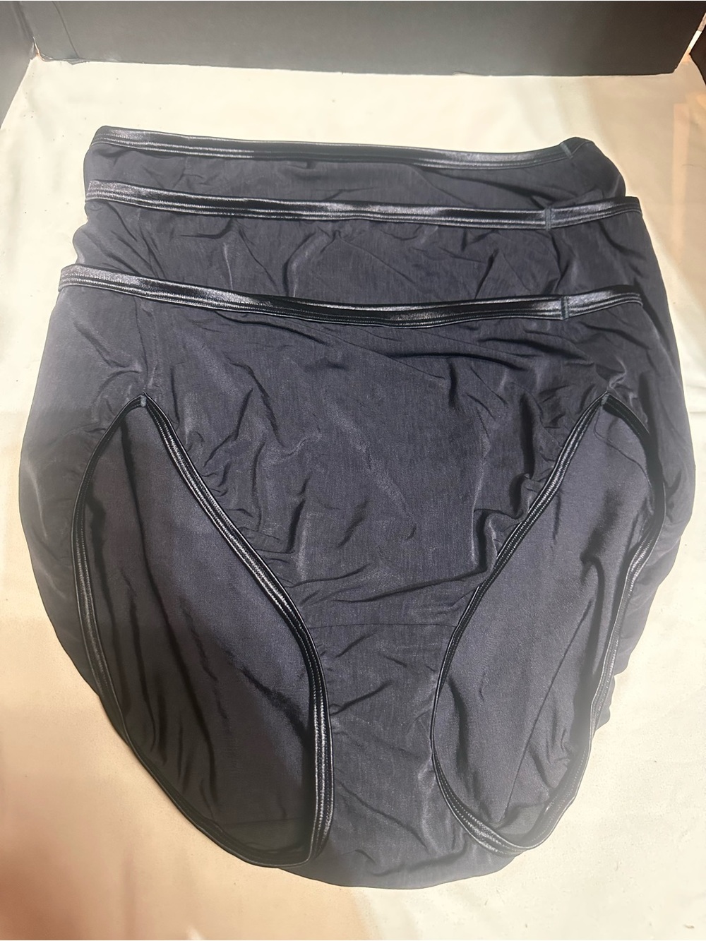 3 pack Vanity Fair Comfort Stretch High-Waist Women’s Panty Brief Shorts - Black